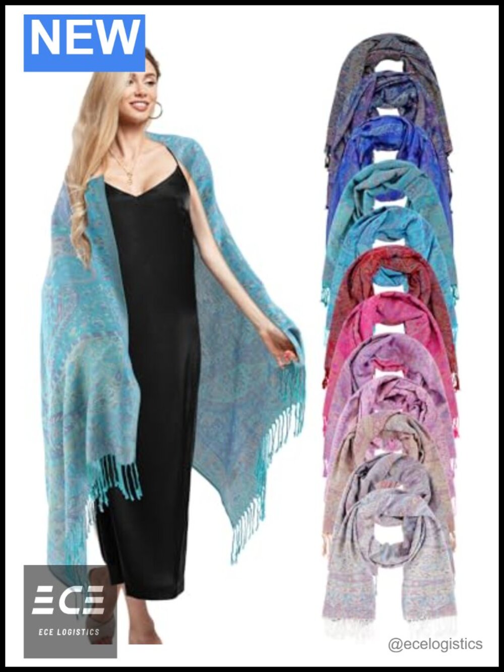 12 Pack Shawls Wraps for Women Polyester Paisley Tassel Wedding Bridesmaid Gift